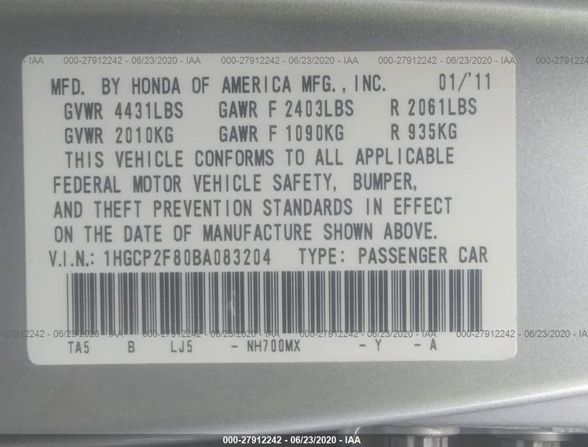 1HGCP2F80BA083204