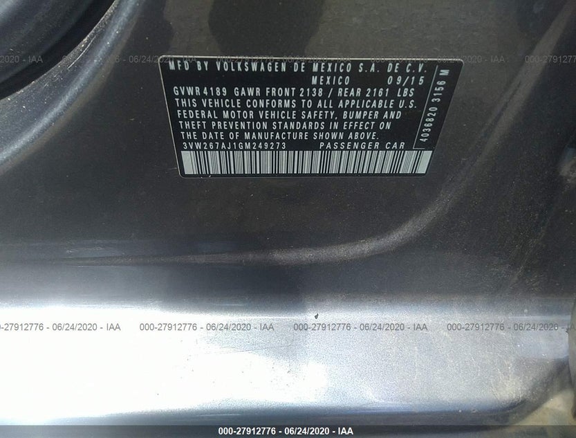 3VW267AJ1GM249273