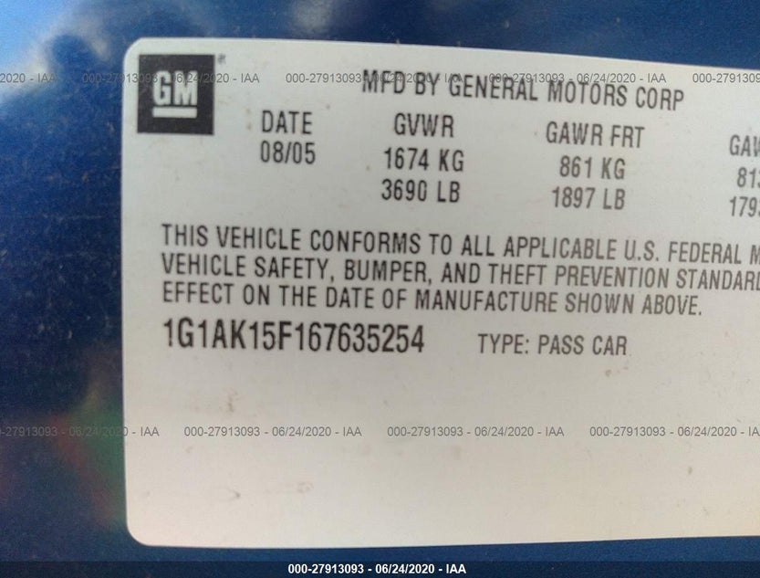 1G1AK15F167635254