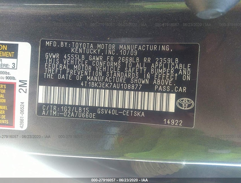 4T1BK3EK7AU108877