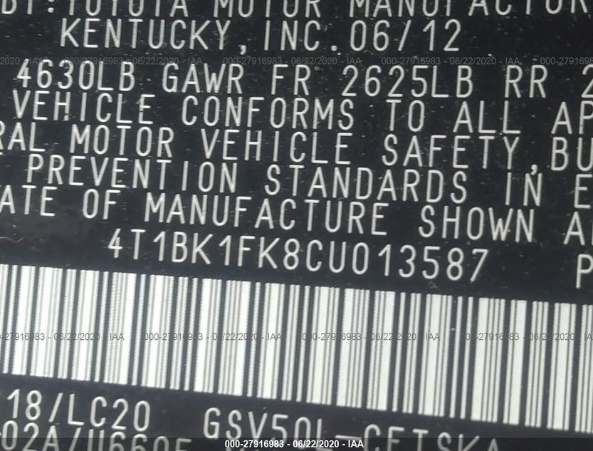 4T1BK1FK8CU013587