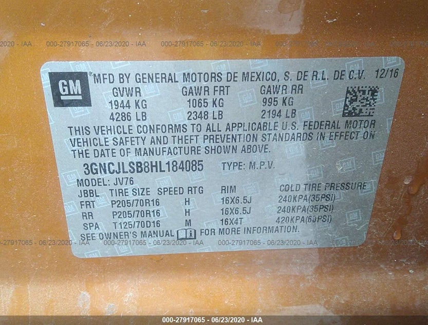 3GNCJLSB8HL184085