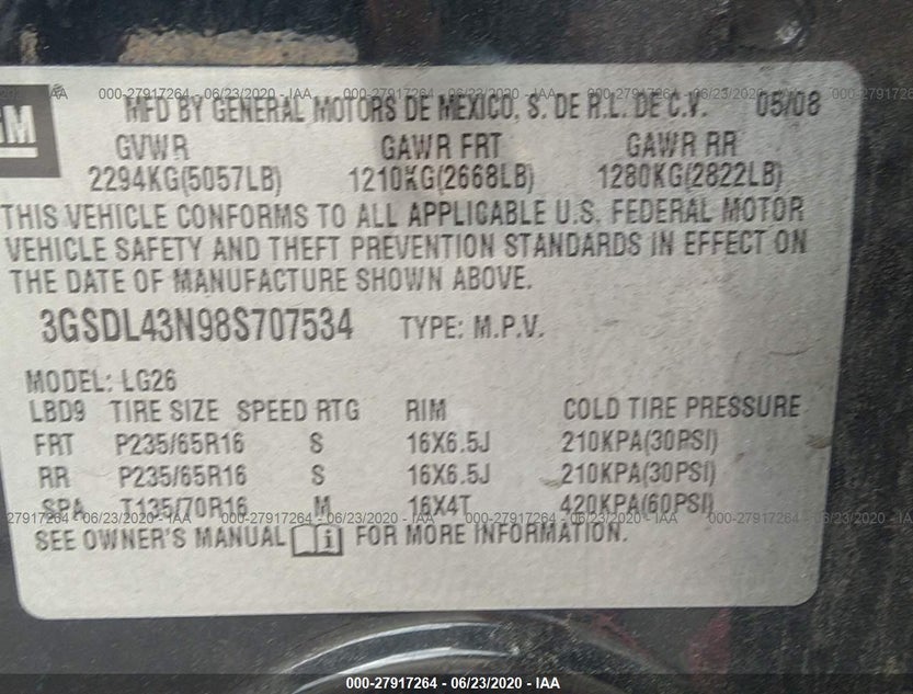 3GSDL43N98S707534