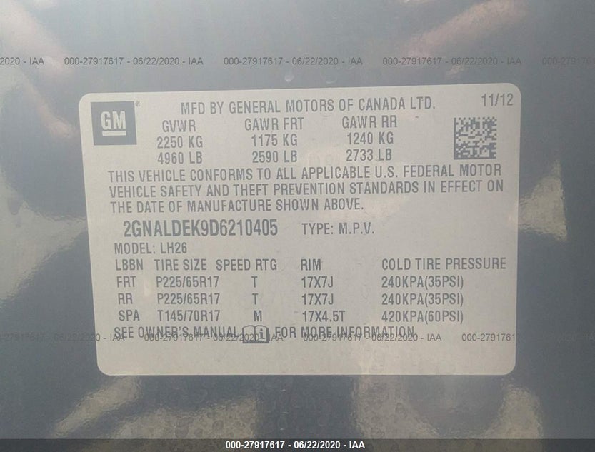 2GNALDEK9D6210405