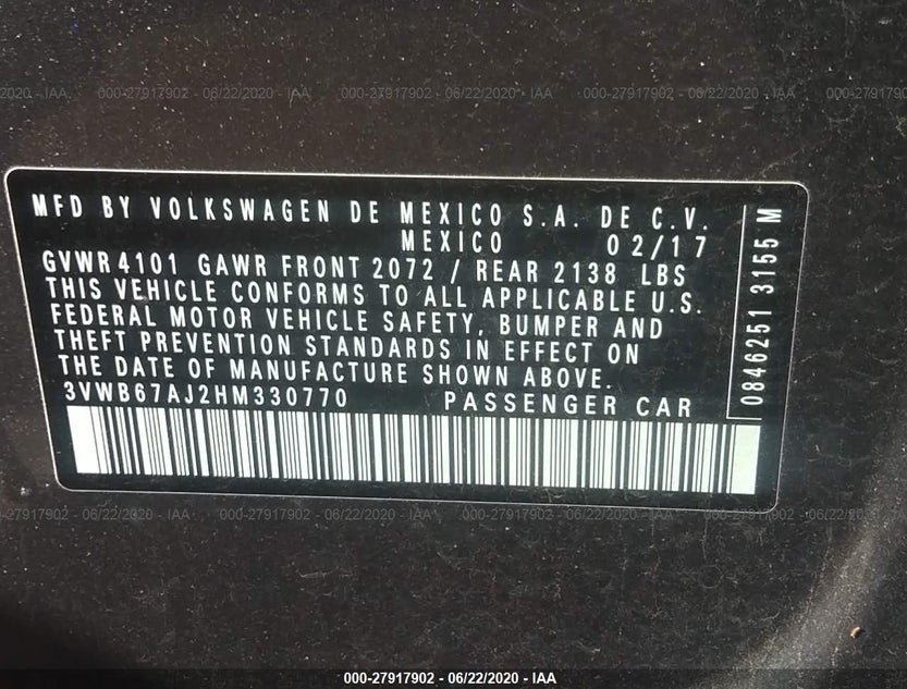 3VWB67AJ2HM330770