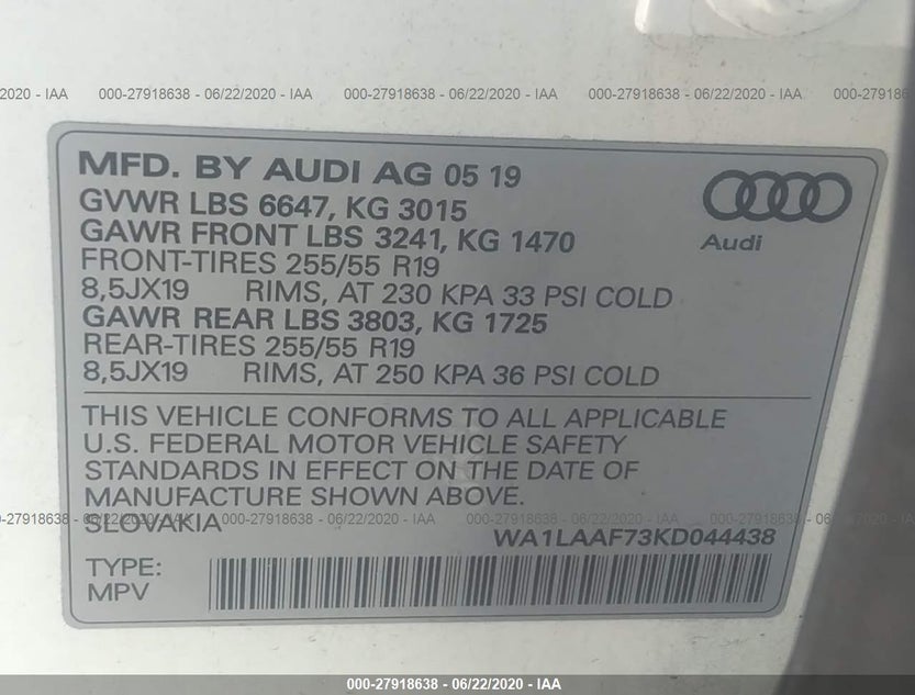 WA1LAAF73KD044438