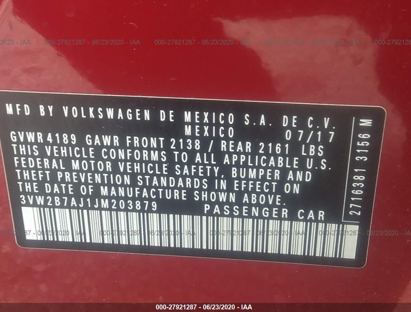 3VW2B7AJ1JM203879
