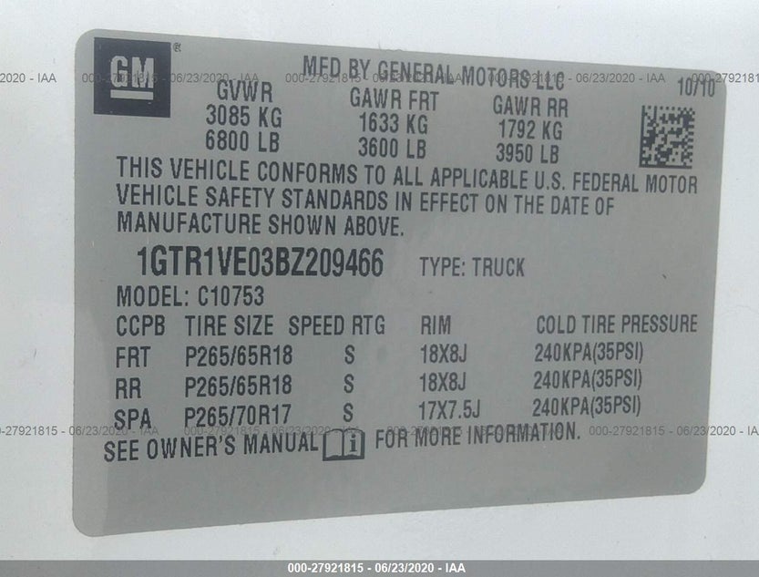 1GTR1VE03BZ209466