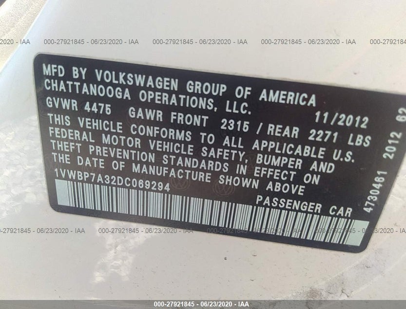 1VWBP7A32DC069294