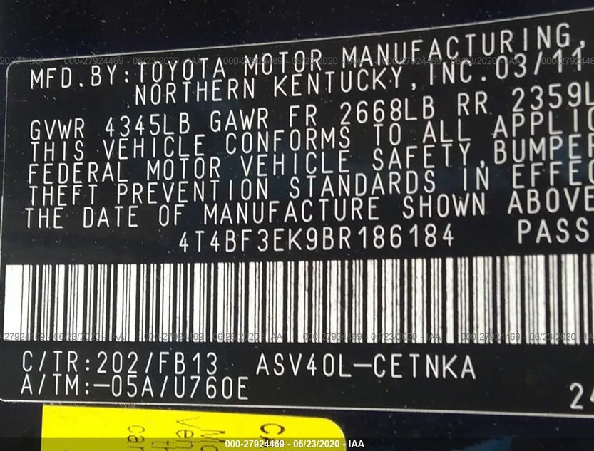 4T4BF3EK9BR186184