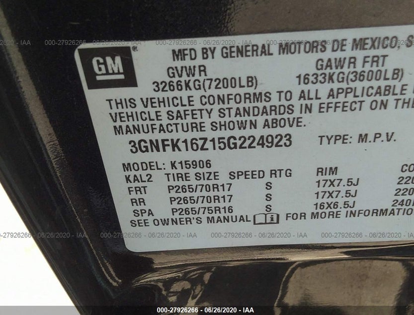 3GNFK16Z15G224923