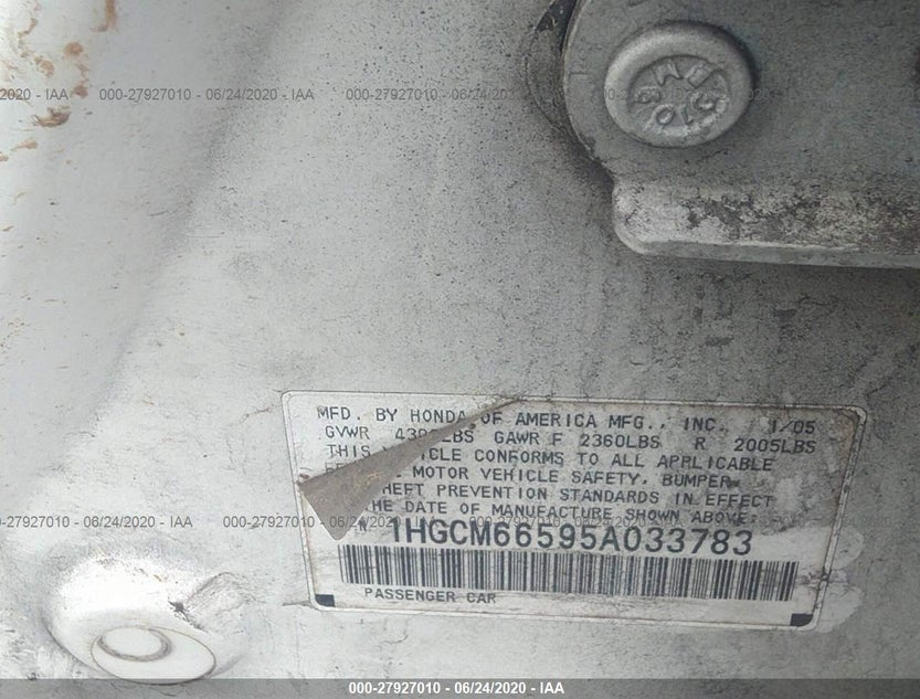 1HGCM66595A033783