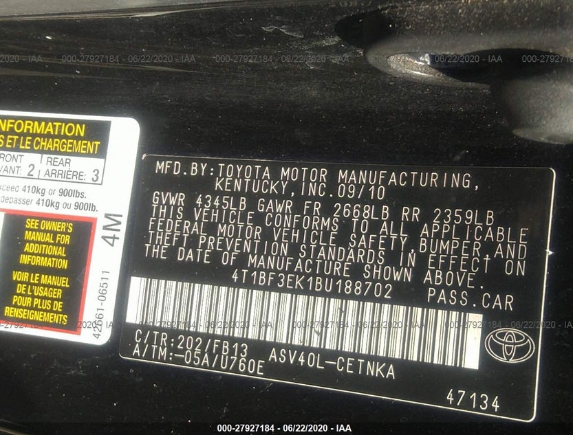 4T1BF3EK1BU188702