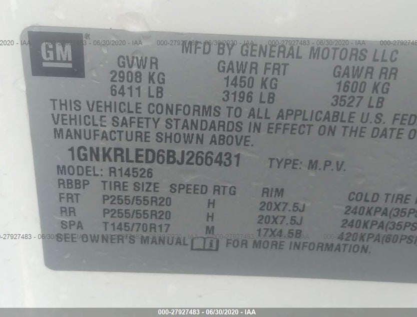 1GNKRLED6BJ266431