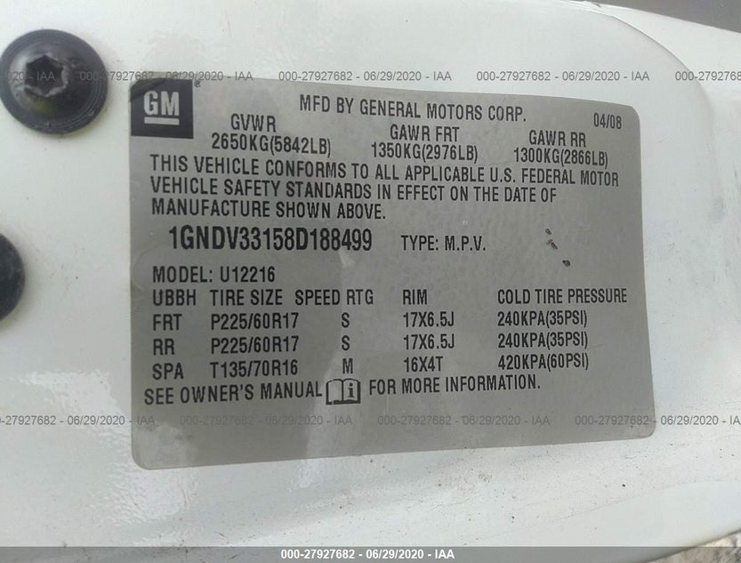 1GNDV33158D188499