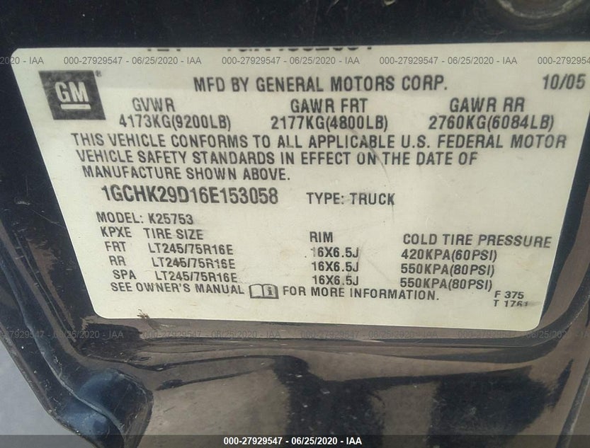 1GCHK29D16E153058
