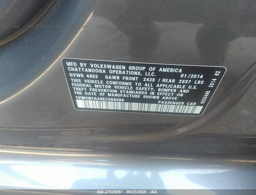 1VWCN7A34EC066098