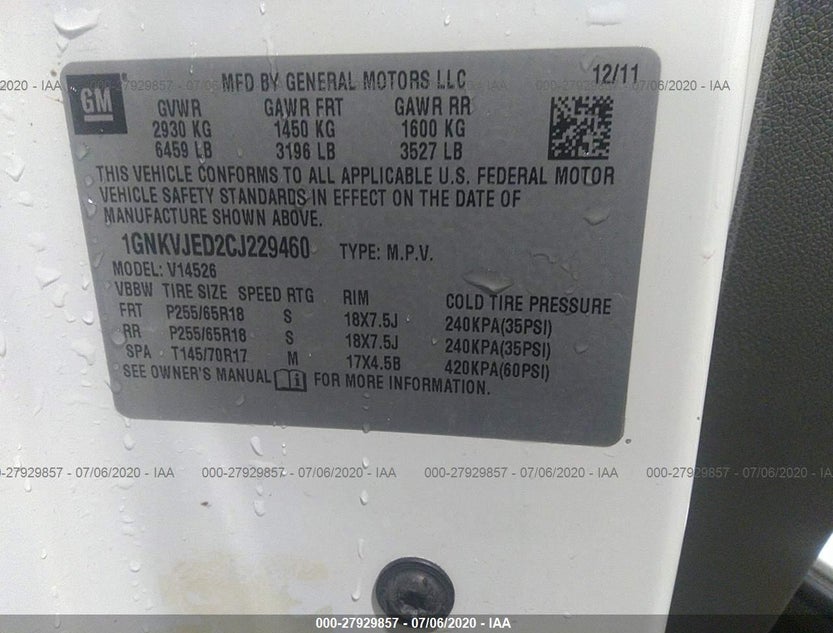 1GNKVJED2CJ229460