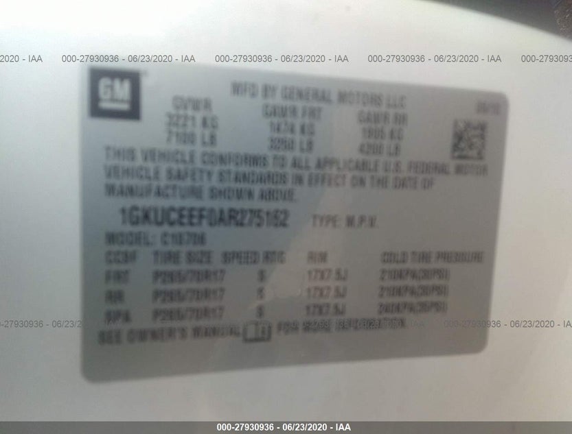 1GKUCEEF0AR275162