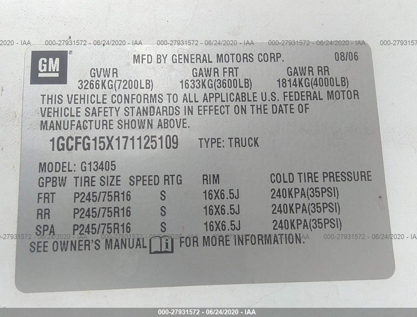 1GCFG15X171125109