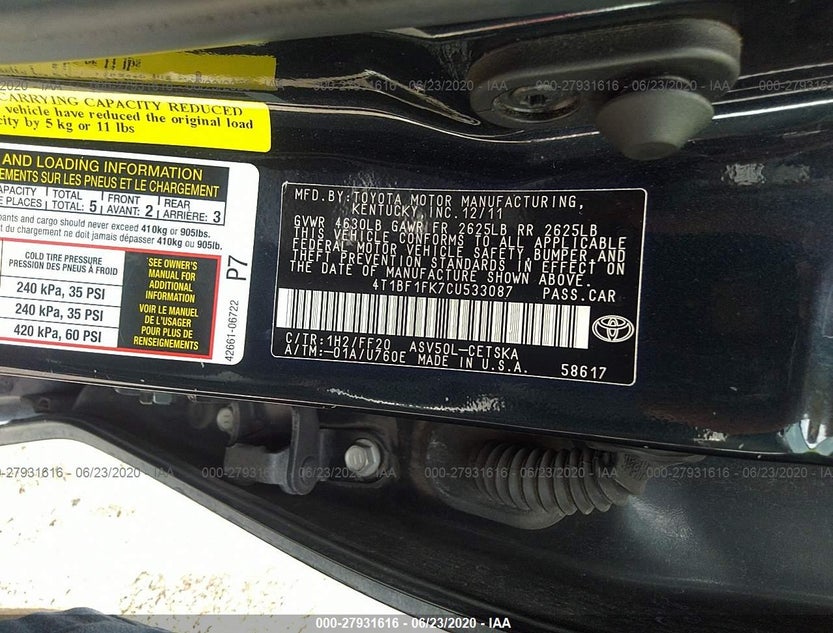 4T1BF1FK7CU533087
