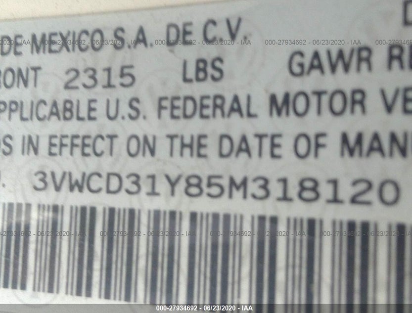 3VWCD31Y85M318120