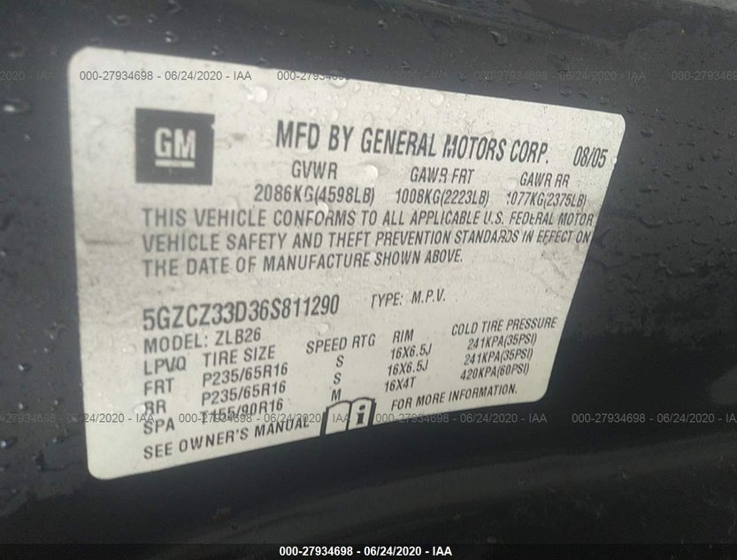 5GZCZ33D36S811290