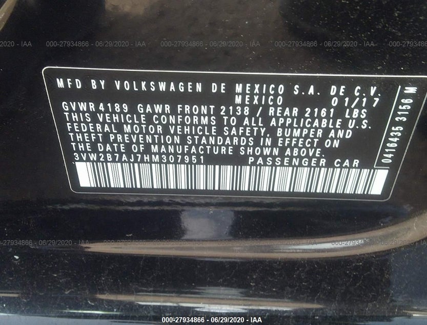 3VW2B7AJ7HM307951