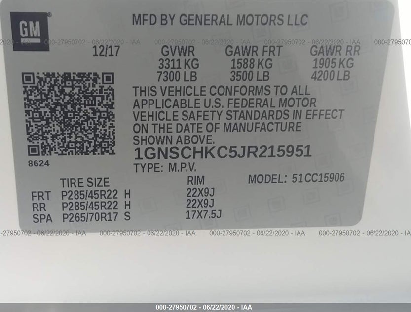 1GNSCHKC5JR215951