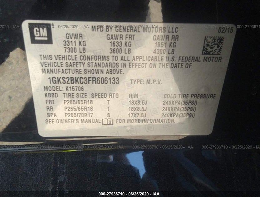 1GKS2BKC3FR606133
