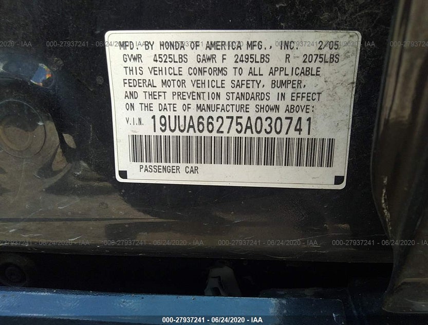 19UUA66275A030741