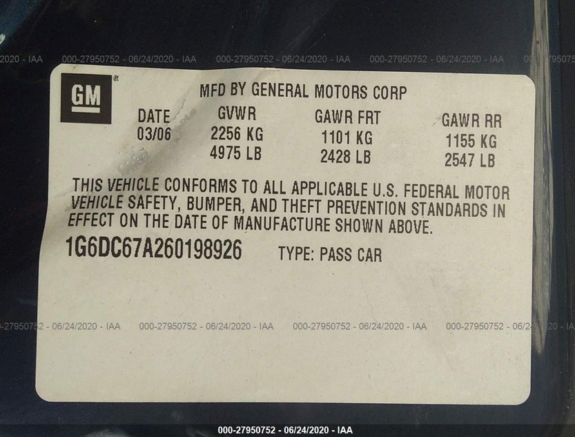 1G6DC67A260198926