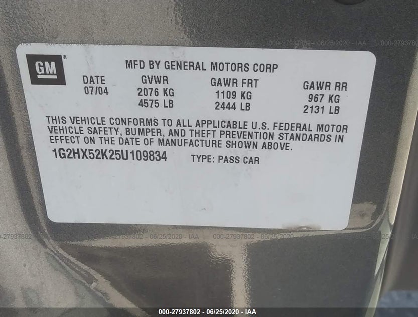 1G2HX52K25U109834