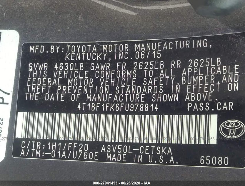 4T1BF1FK6FU978814