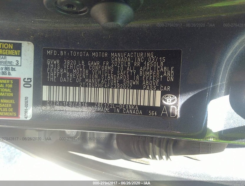 2T1BURHE4FC392027