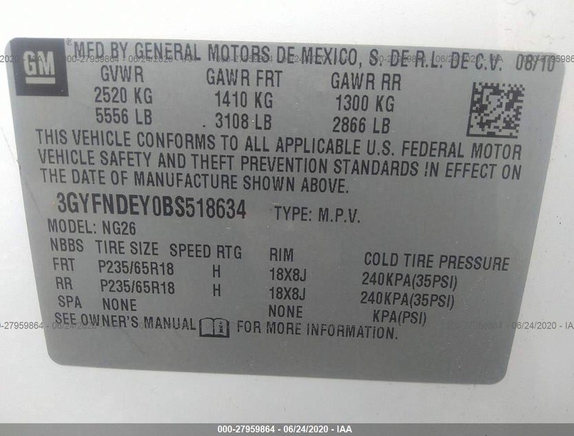 3GYFNDEY0BS518634
