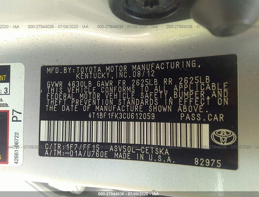 4T1BF1FK3CU612059