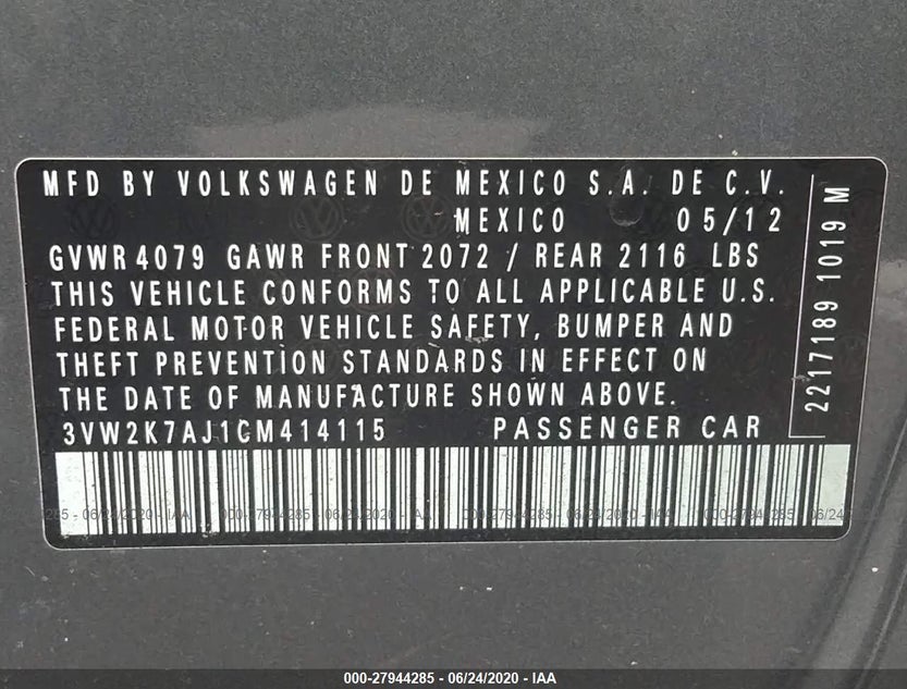 3VW2K7AJ1CM414115