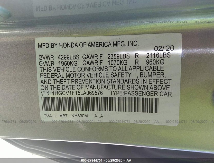 1HGCV1F15LA069576