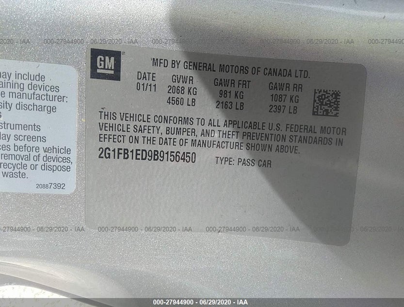 2G1FB1ED9B9156450