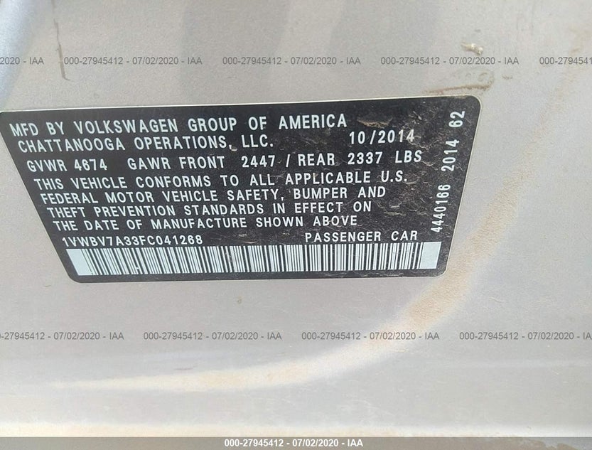 1VWBV7A33FC041268