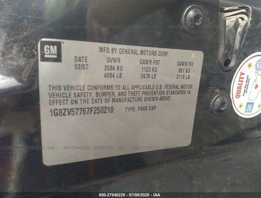 1G8ZV57767F250210