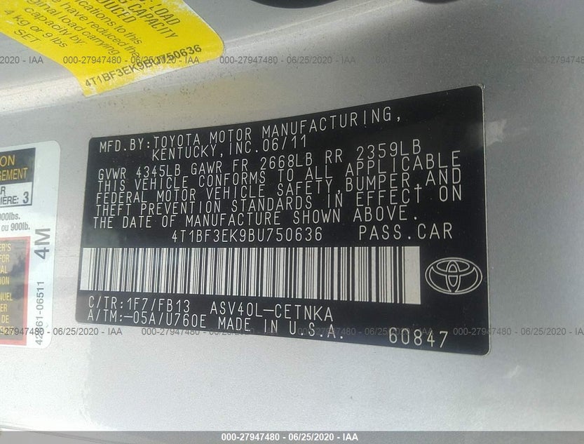 4T1BF3EK9BU750636