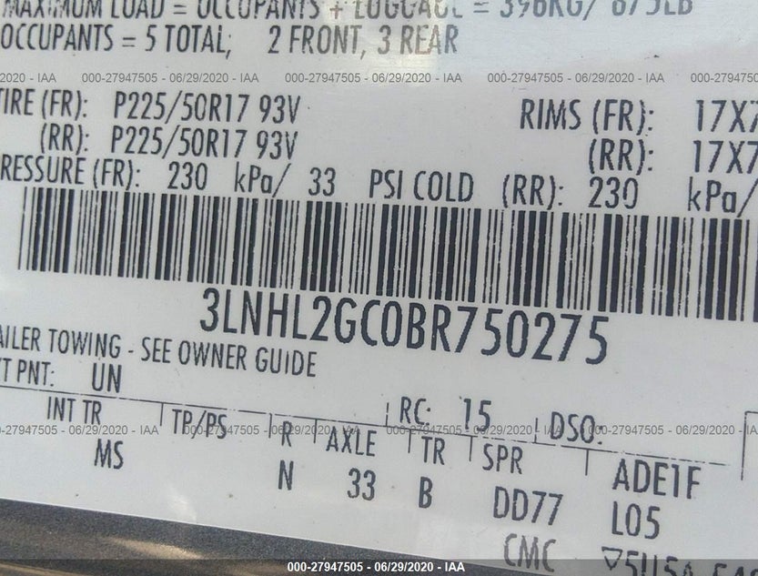 3LNHL2GC0BR750275