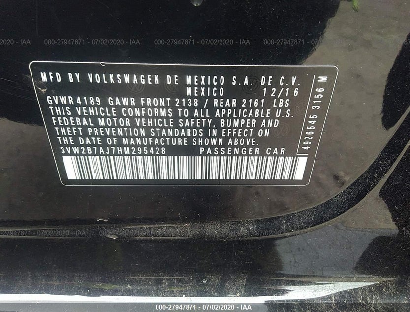 3VW2B7AJ7HM295428