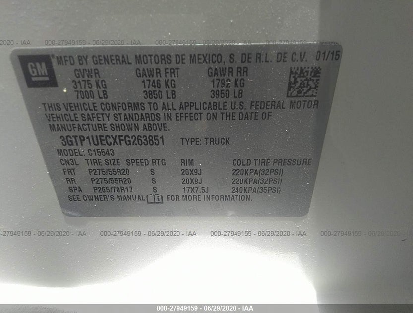 3GTP1UECXFG263851