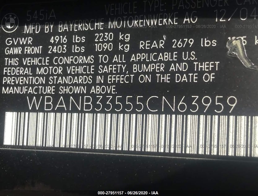 WBANB33555CN63959