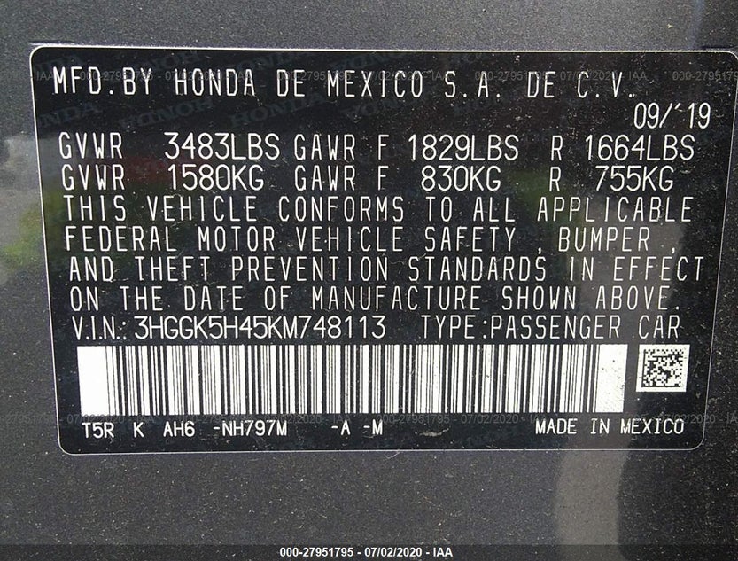 3HGGK5H45KM748113
