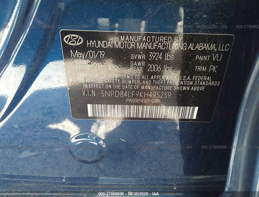 5NPD84LF9KH495239