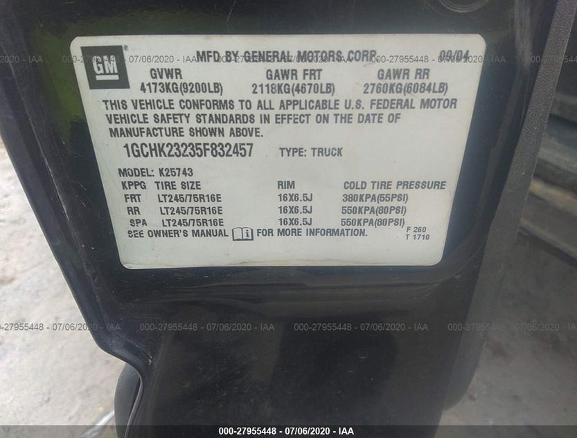 1GCHK23235F832457
